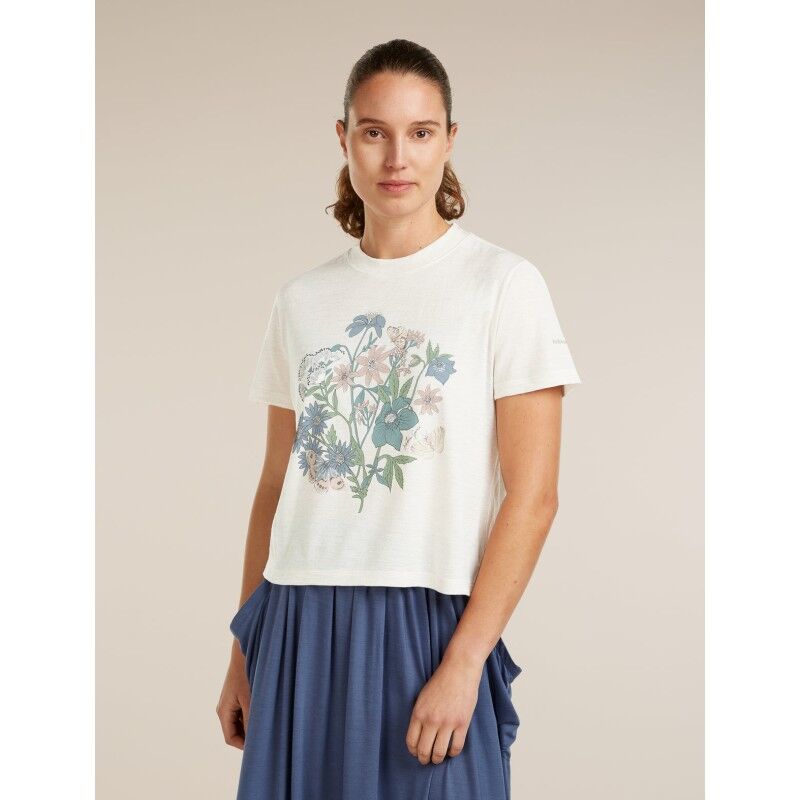 Merinos 150 Tech Lite SS Crop Tee NZ Flora - Koszulka z wełny Merino® damska