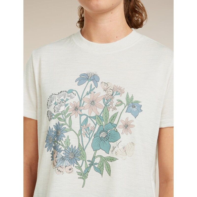 icebreaker Merinos 150 Tech Lite SS Crop Tee NZ Flora - Merinoshirt - Damen | Hardloop