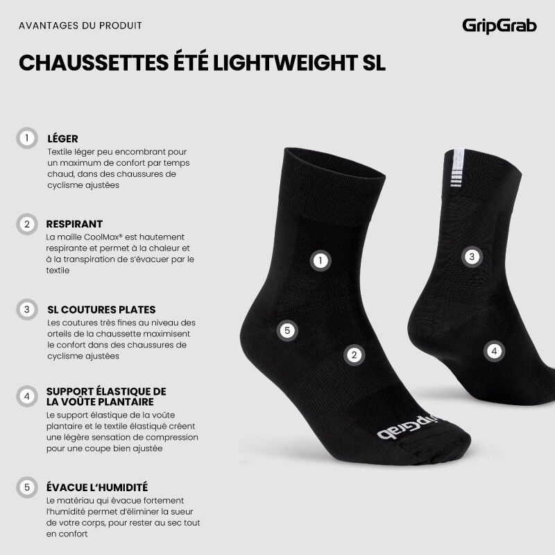 GripGrab Lightweight SL Regular Cut Summer Socks 3-Pack - Skarpety rowerowe | Hardloop