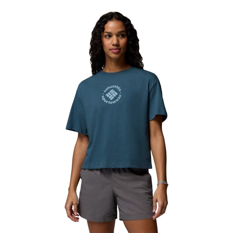 Rolling Bend Graphic Relaxed Crop SS Tee - T-shirt damski