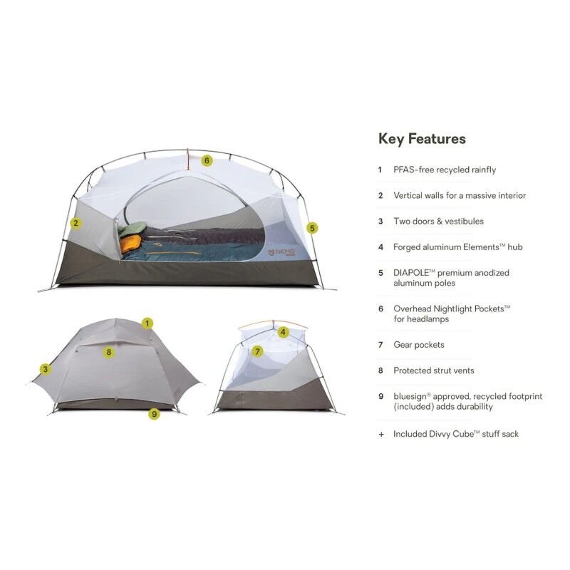Nemo Aurora 2P & Footprint - Tente | Hardloop