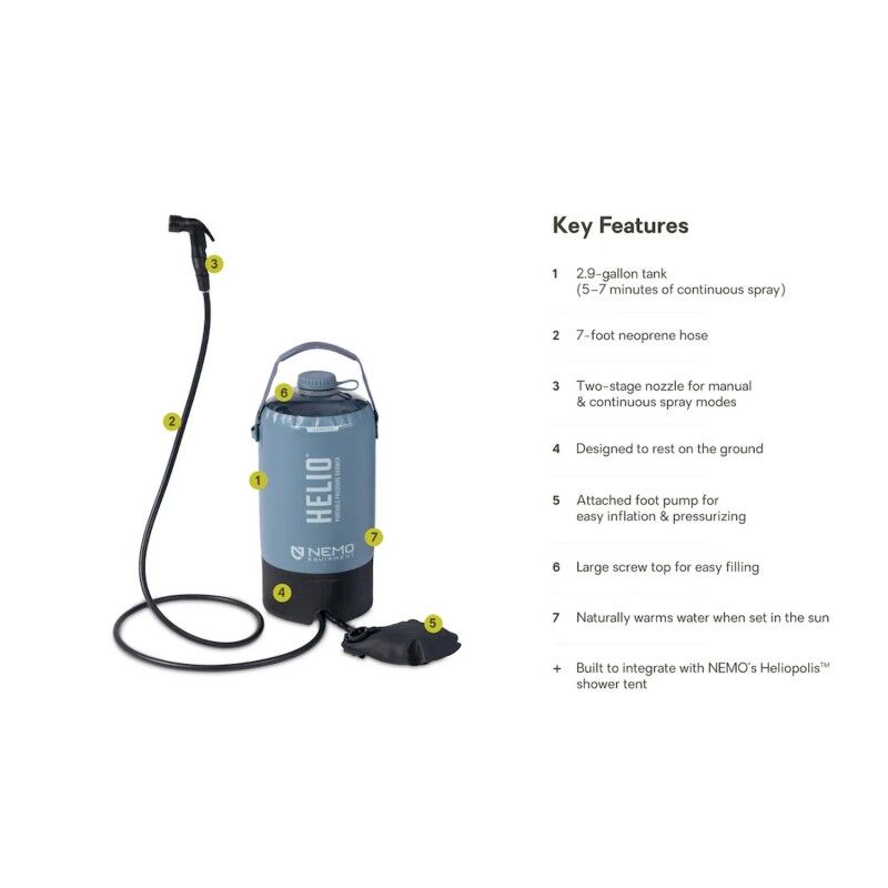 Nemo Helio Pressure Shower | Hardloop