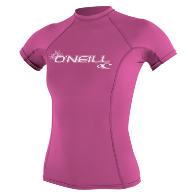 Wms Basic Skins S/S Rash Guard logo - Lycras damskie