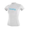 O'Neill Wms Basic Skins S/S Rash Guard logo - Lycras - Dam | Hardloop