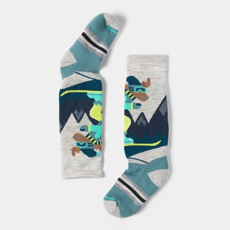 Wintersport Full Cushion Mountain Moose Pattern OTC Socks - Merino socks - Kid's