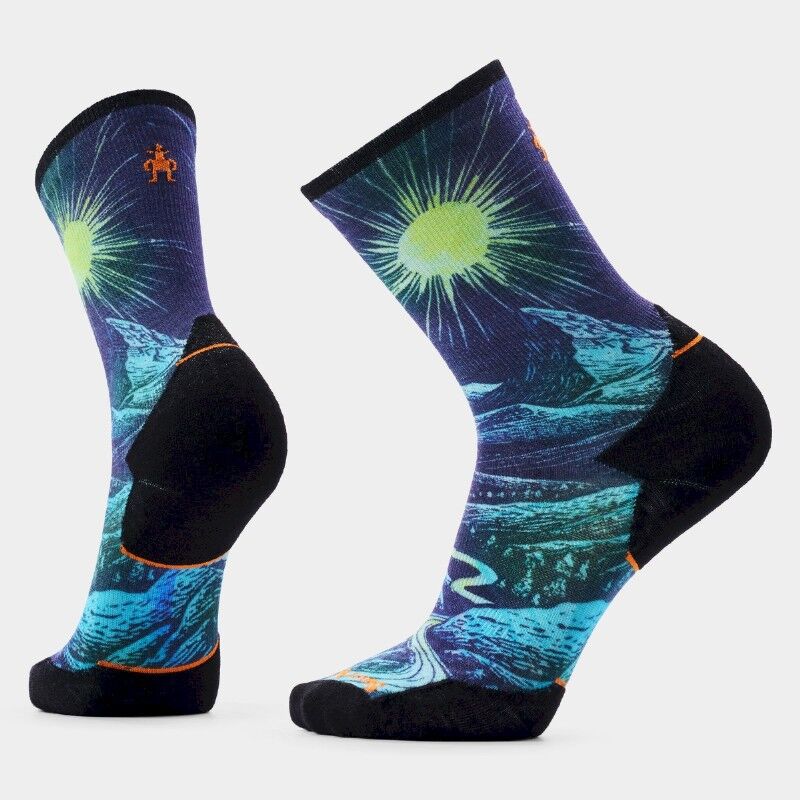 Smartwool Trail Run Targeted Cushion Treeline Print Crew Socks - Running socks | Hardloop