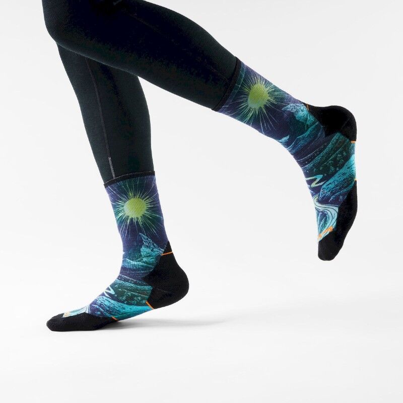 Smartwool Trail Run Targeted Cushion Treeline Print Crew Socks - Running socks | Hardloop