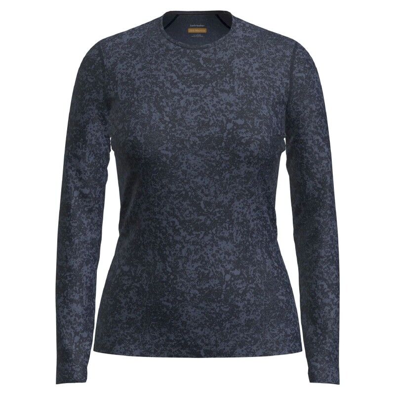 Women Merino 200 Oasis LS Crewe Moss Bloom AOP - Merino Wool Jersey - Women's