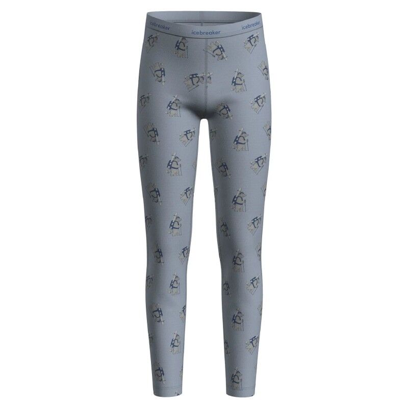 icebreaker Kids Merino 200 Oasis Leggings Bear Tour AOP - Collant thermique laine mérinos enfant | Hardloop