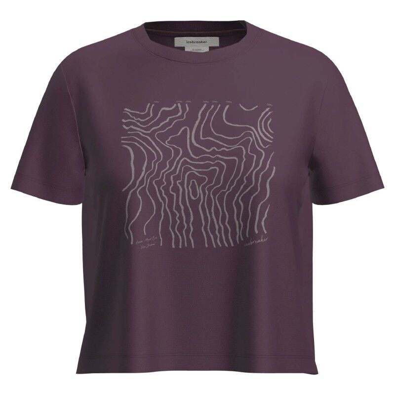 icebreaker Women Merino 150 Tech Lite SS Crop Tee Great Heights - Camiseta de merino - Mujer | Hardloop