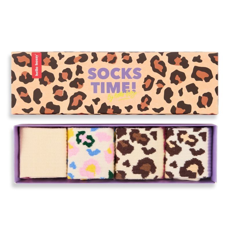 Hello Hossy Pack (4 sets) - Leopard - Chaussettes enfant | Hardloop