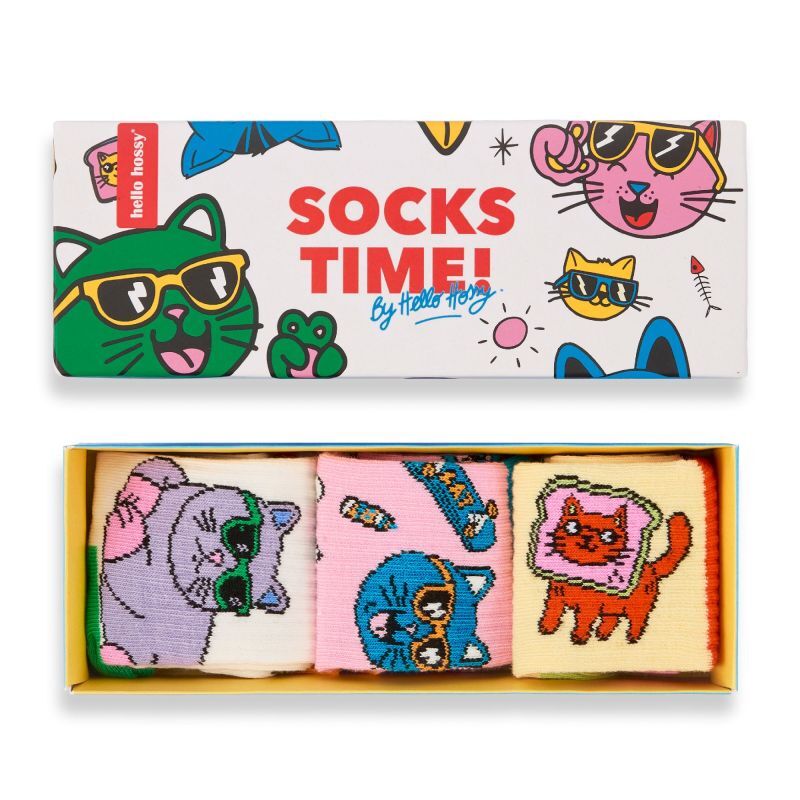 Hello Hossy Pack (3 sets) - Cats - Chaussettes enfant | Hardloop