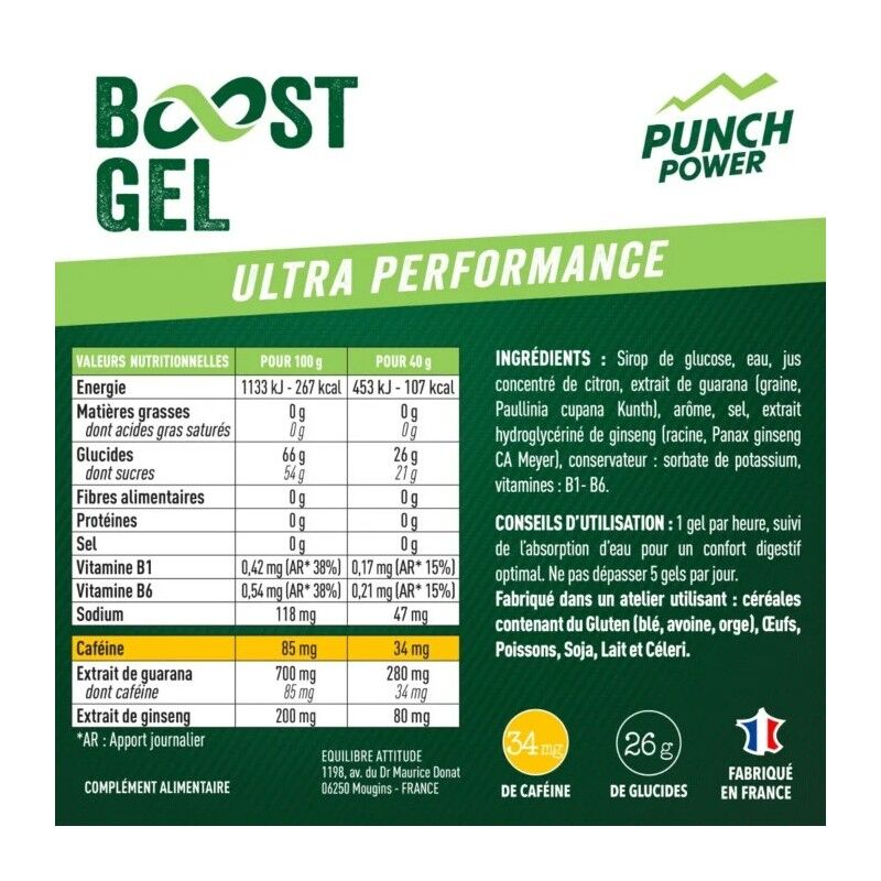 Punch Power Pack 6 Gels Cafeine - Energiageelit | Hardloop
