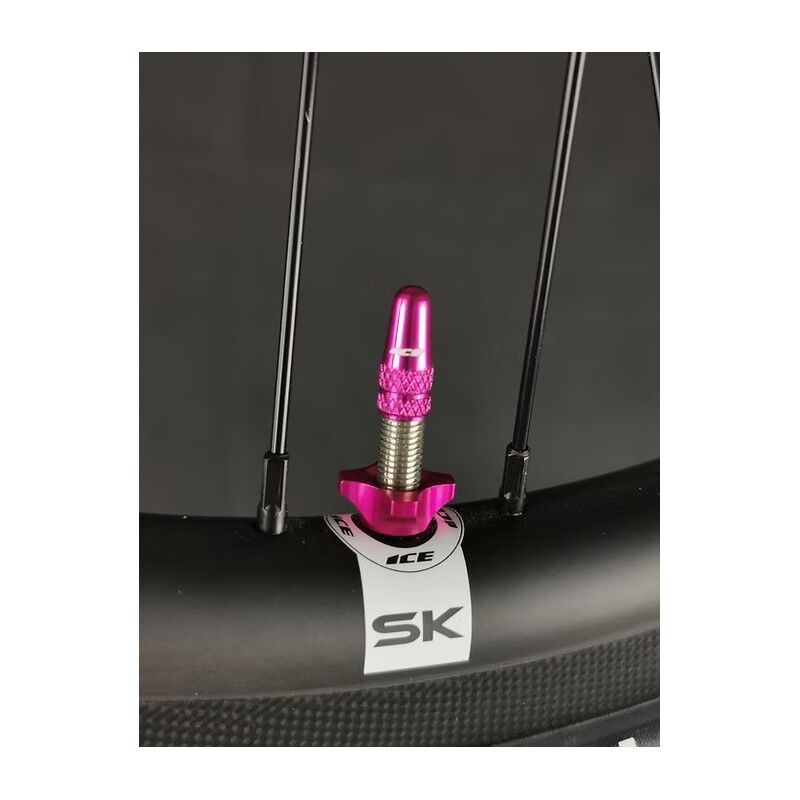 Kit de bouchons alu (x2) et écrous (x2) ICE Airflow pour valve tubeless et presta
