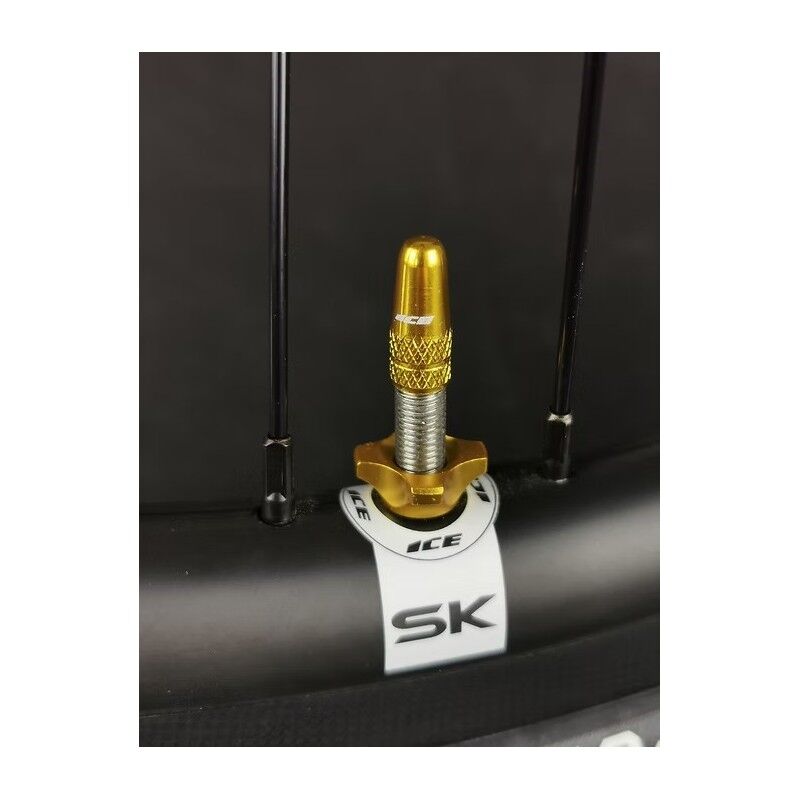 Kit de bouchons alu (x2) et écrous (x2) ICE Airflow pour valve tubeless et presta