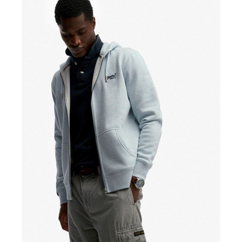 Superdry Essential Logo Half Brushed Zip Hoodie - Sweatshirt à capuche homme | Hardloop