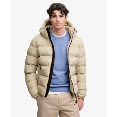 Hooded Sports Puffer Jacket - Pánská péřova