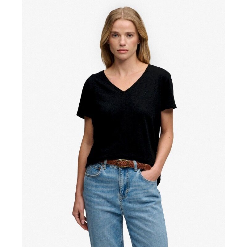 Superdry Studios Slub Emb Vee Tee - T-shirt - Dam | Hardloop