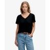 Superdry Studios Slub Emb Vee Tee - T-shirt - Dam | Hardloop