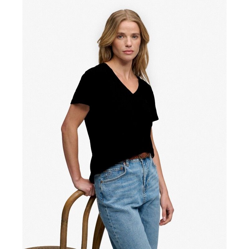 Superdry Studios Slub Emb Vee Tee - T-Shirt - Damen | Hardloop