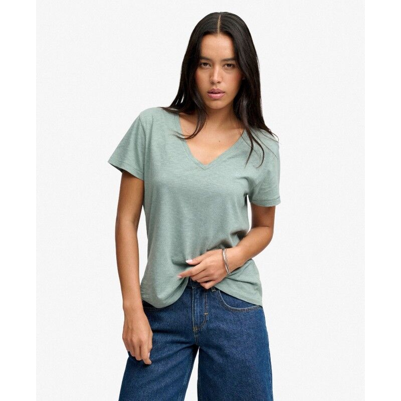 Studios Slub Emb Vee Tee - Camiseta - Mujer