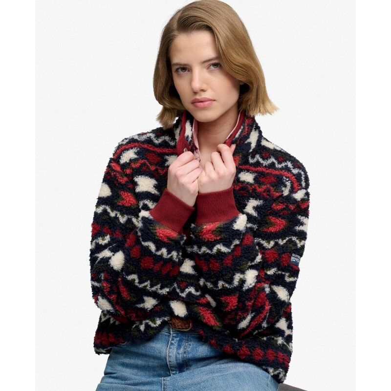 Superdry Super Soft Printed TEddy Fleece - Dámská fleesová mikina | Hardloop