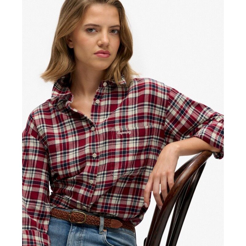 Superdry Check Flannel Relaxed Shirt - Shirt - Women's | Hardloop