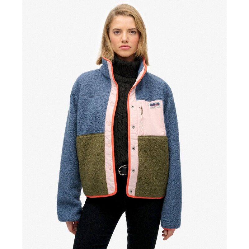 Colour Block Fleece Jacket - Fleecetakki - Naiset