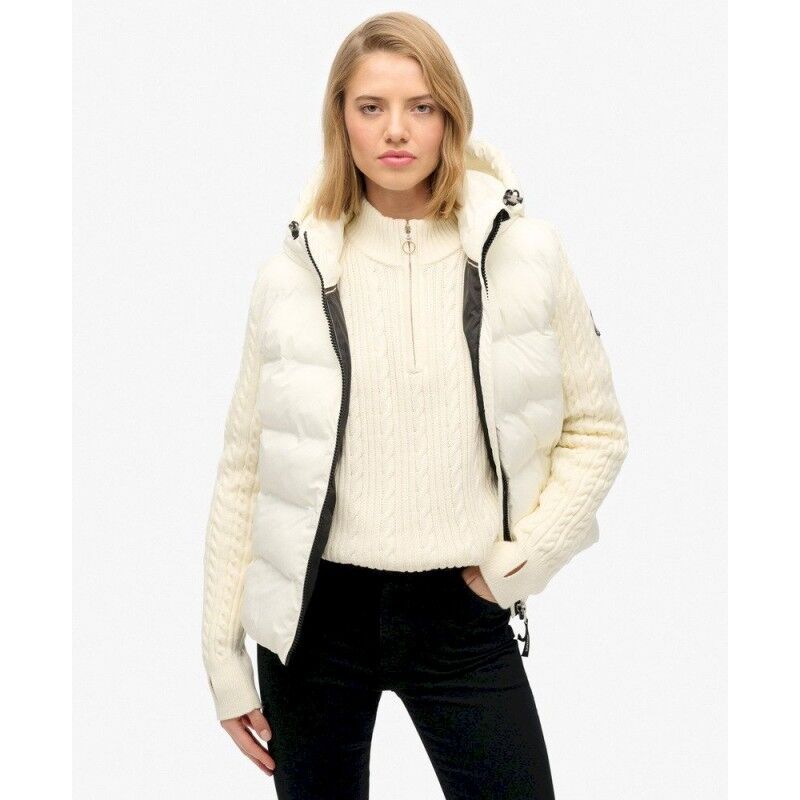 Superdry Cable Knit Sleeve Hybrid - Syntetiske veste - Damer | Hardloop