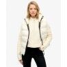 Superdry Cable Knit Sleeve Hybrid - Syntetväst - Dam | Hardloop