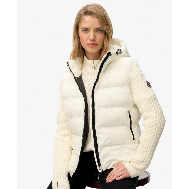 Superdry Cable Knit Sleeve Hybrid - Donsjack - Dames | Hardloop