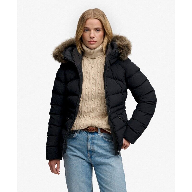 Superdry Hood Faux Fur Fuji Padded Jkt - Kurtka damski | Hardloop