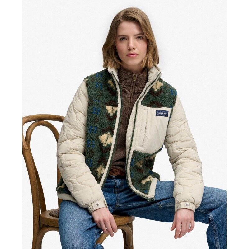 Superdry Fleece Onion Quilt Hybrid - Fleecetakki - Naiset | Hardloop
