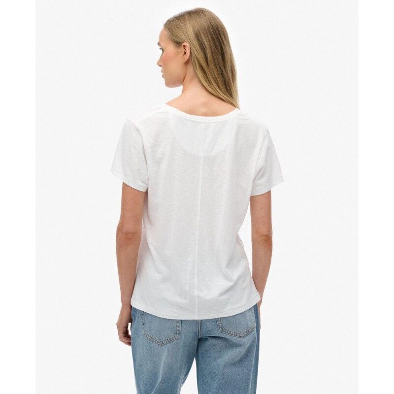 Superdry Studios Slub Emb Vee Tee - T-shirt femme | Hardloop