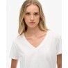 Superdry Studios Slub Emb Vee Tee - T-shirt - Dam | Hardloop