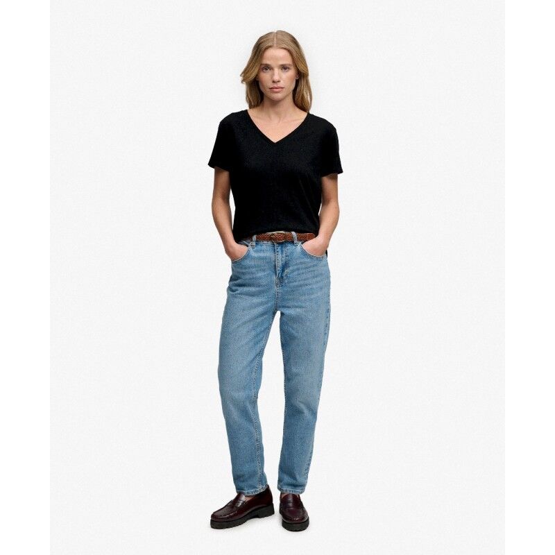 Superdry Studios Slub Emb Vee Tee - T-shirt - Damer | Hardloop