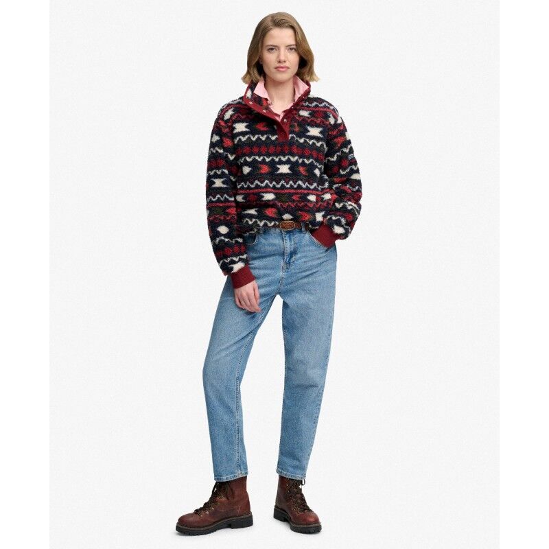 Superdry Super Soft Printed TEddy Fleece - Dámská fleesová mikina | Hardloop