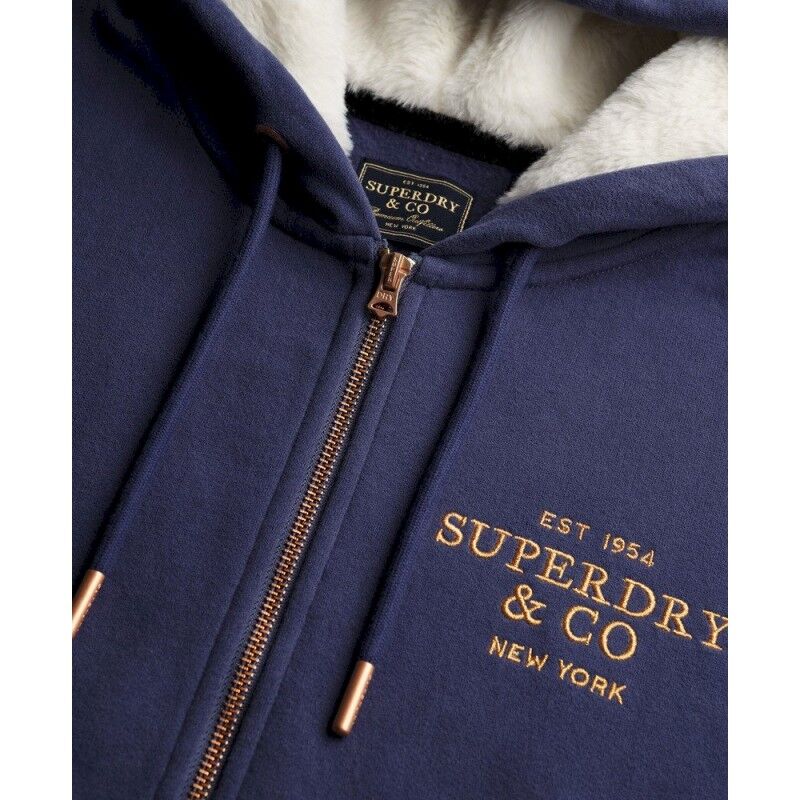 Superdry Luxe Fur Lined Ziphood - Munkjacka - Dam | Hardloop