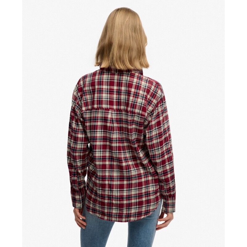 Superdry Check Flannel Relaxed Shirt - Overhemd - Dames | Hardloop
