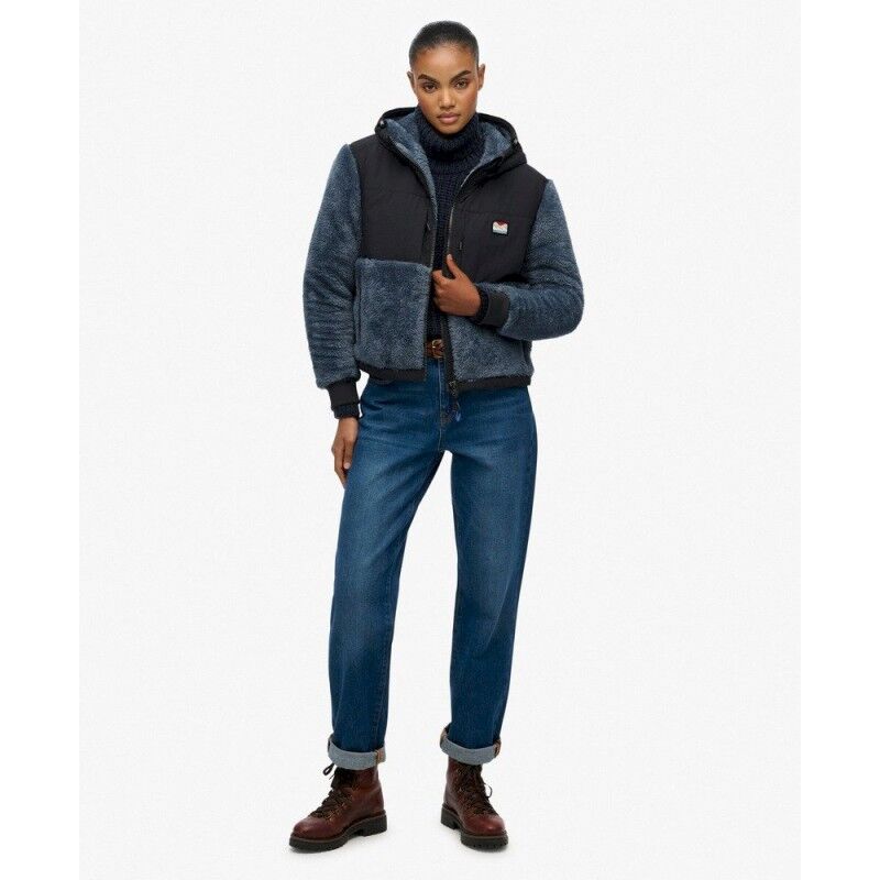 Superdry Super Soft Hybrid Full Zip - Fleecejacke - Damen | Hardloop