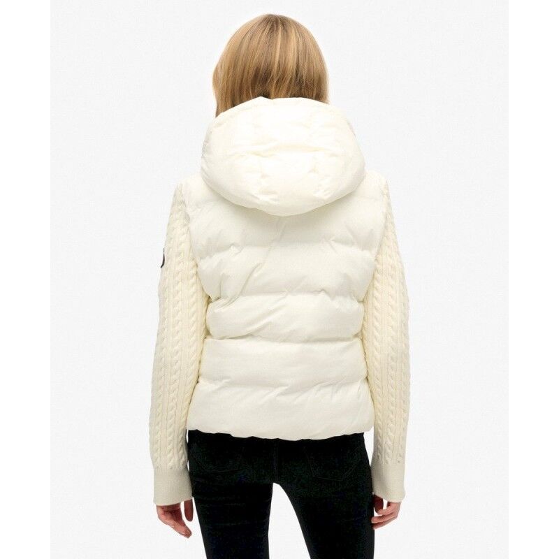 Superdry Cable Knit Sleeve Hybrid - Syntetväst - Dam | Hardloop