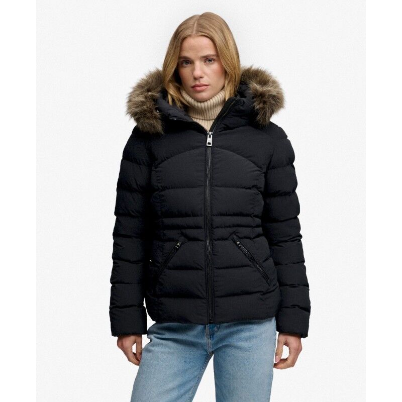 Superdry Hood Faux Fur Fuji Padded Jkt - Doudoune femme | Hardloop