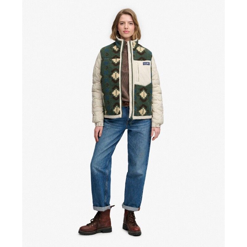 Superdry Fleece Onion Quilt Hybrid - Fleecejakke - Damer | Hardloop