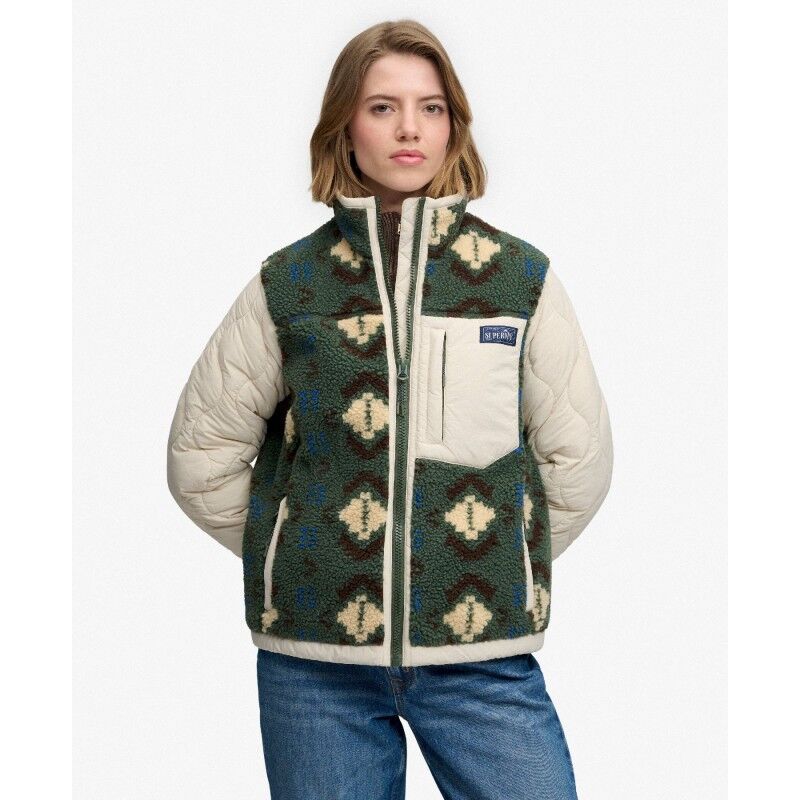 Superdry Fleece Onion Quilt Hybrid - Fleecevest - Dames | Hardloop