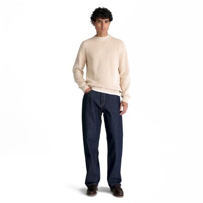 Cotton Blend Raglan Sleeve Crewneck - Sweter męski
