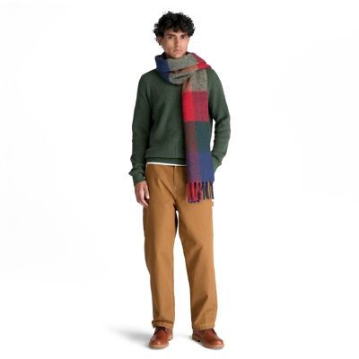 Cotton Blend Raglan Sleeve Crewneck - Sweter męski
