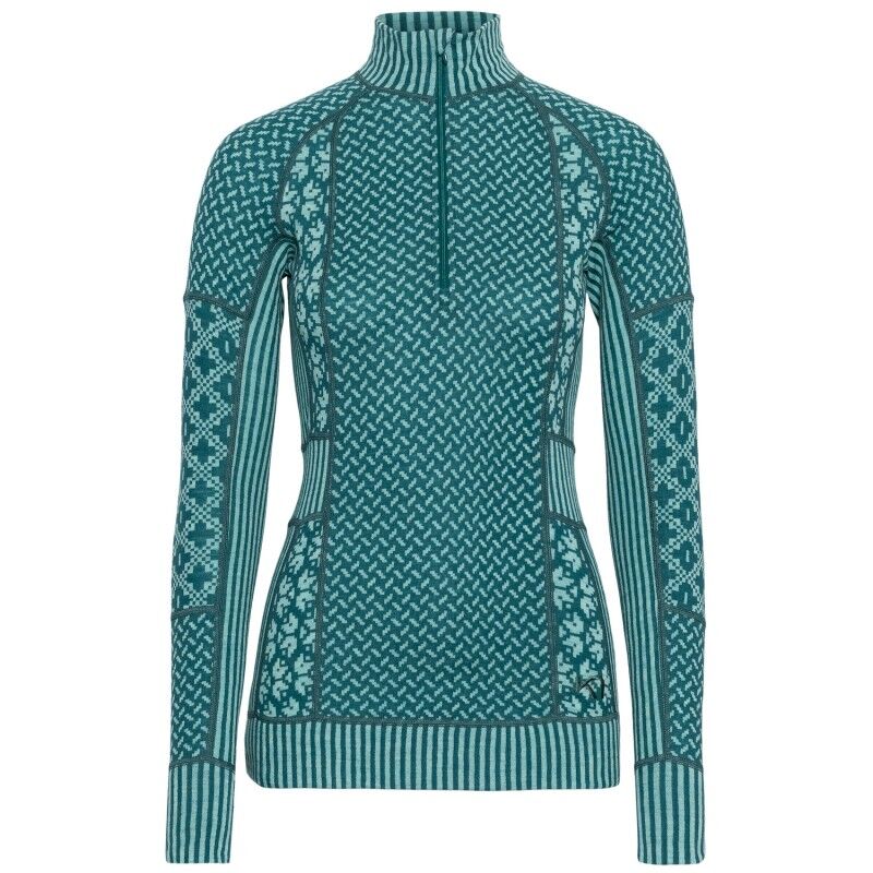 Smekker Half Zip - Roupa interior de lã merino mulher