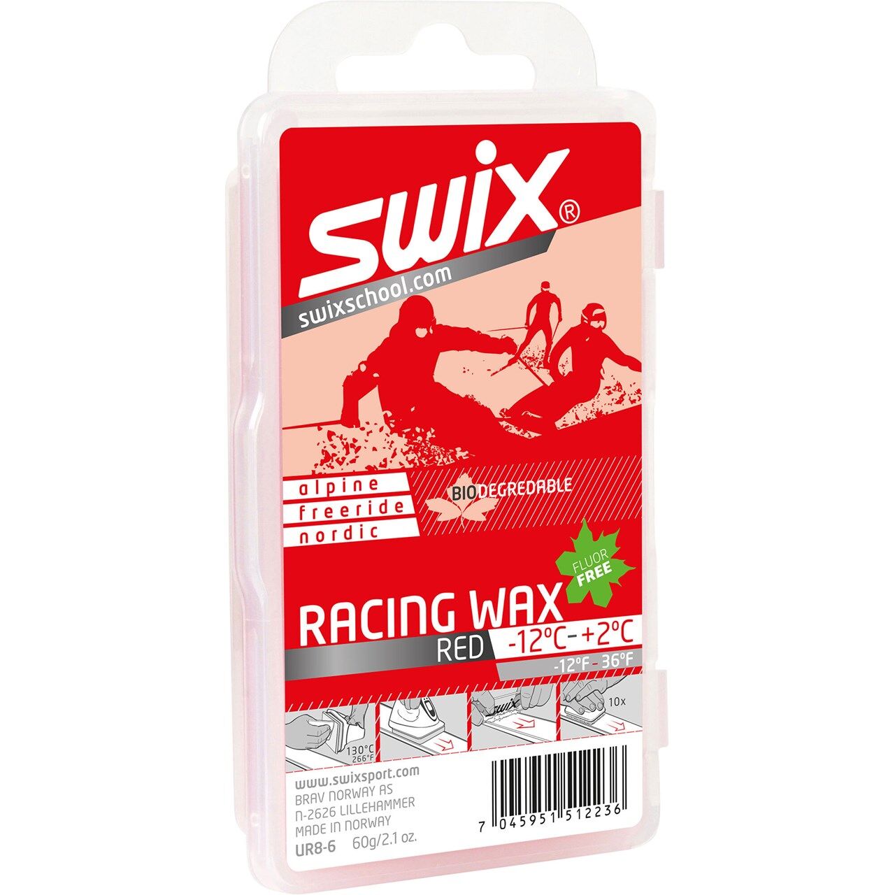 Swix Red Bio Racing Wax, 60g - Skiwax