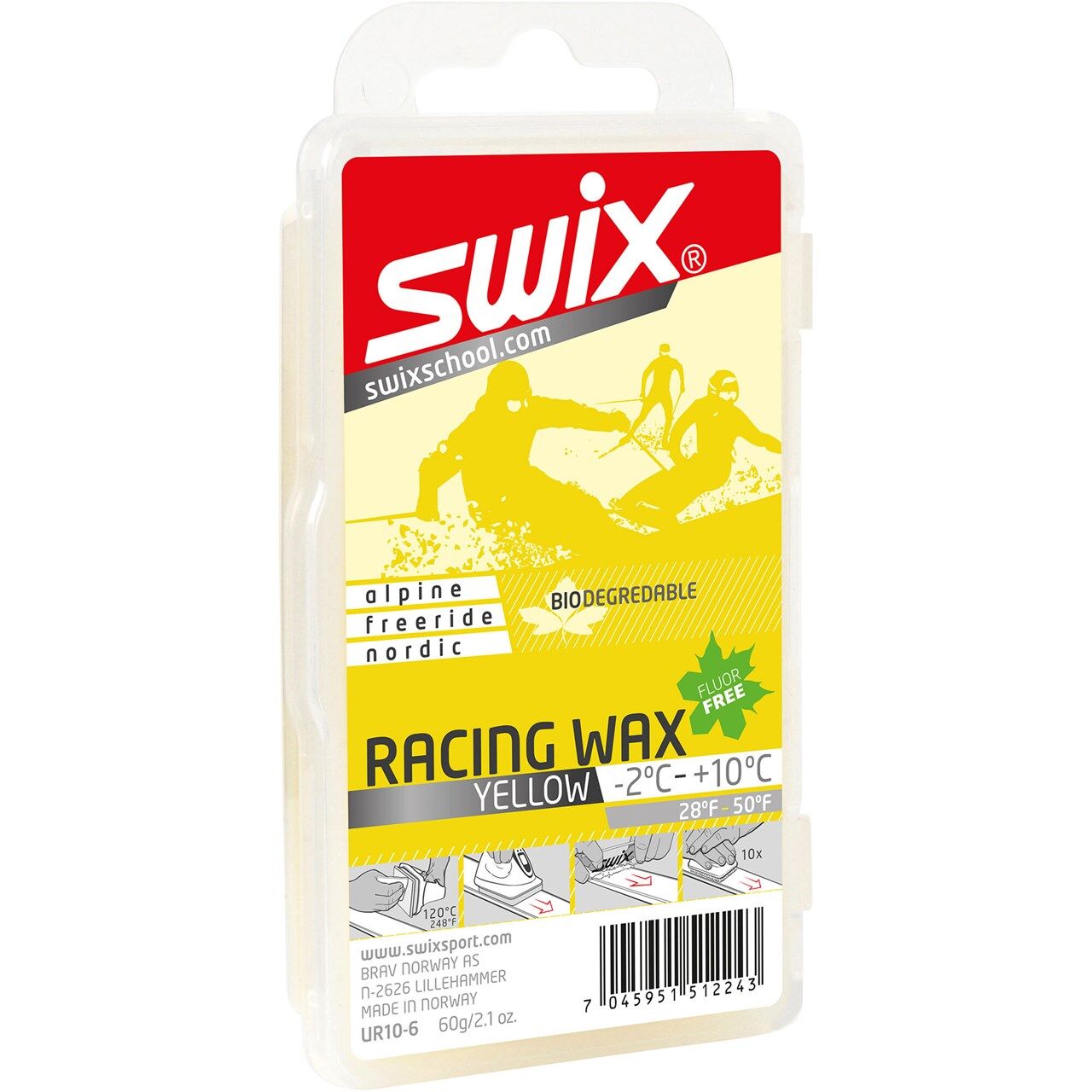 Swix Yellow Bio Racing Wax, 60g - Heisswachs