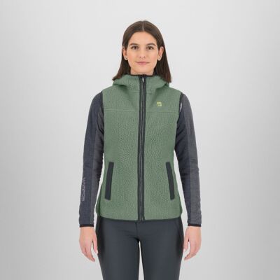 Moiazza Retro Hoodie Vest - Polar damski bez rękawów